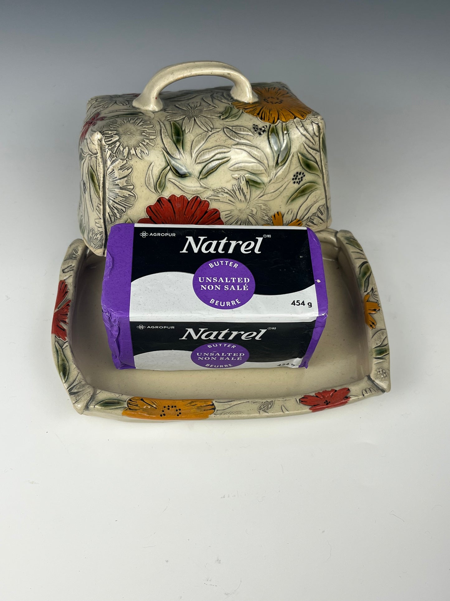#53 Floral Butter Dish