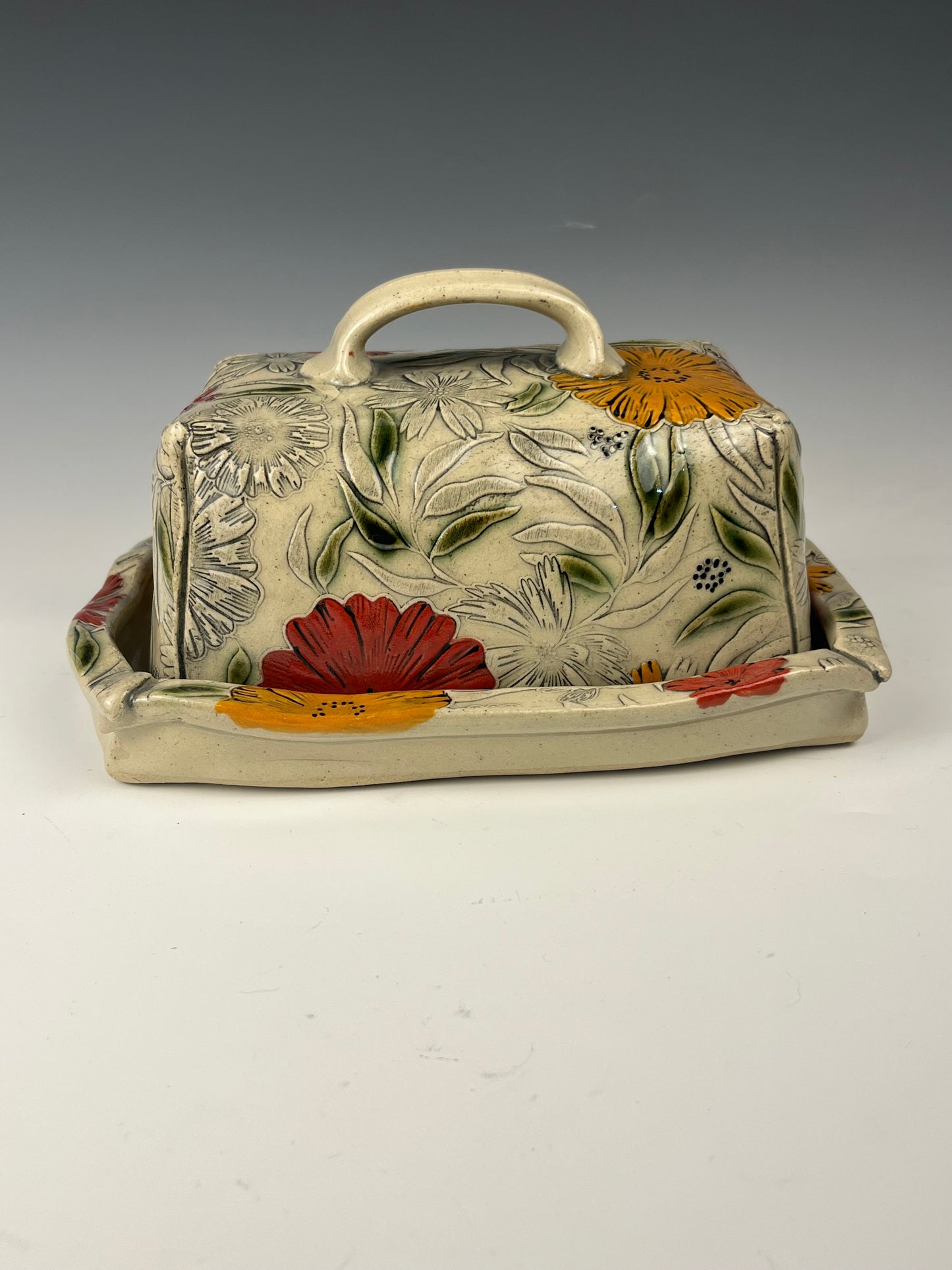 #53 Floral Butter Dish