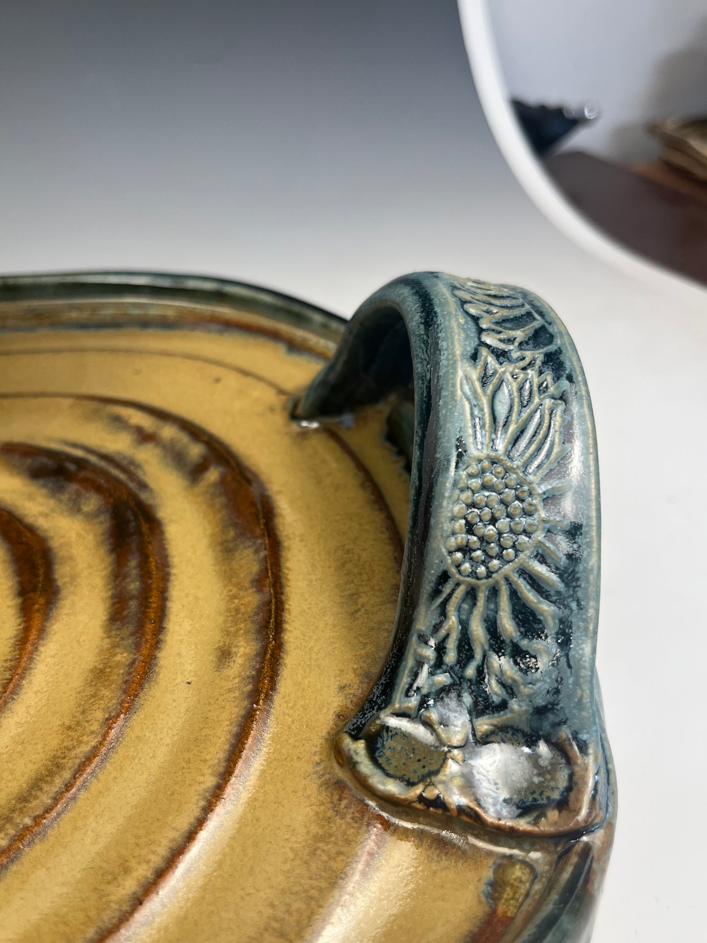#80 Swirled Serving Tray in Blue and Brown