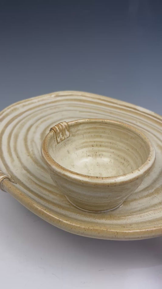 #81 Swirled Serving Tray in Caramel Antique color